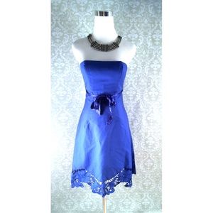 Betsey Johnson blue strapless Roy dress size 2